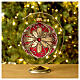 Christmas Bauble glittery red and gold 10cm s2