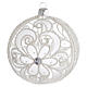 Christmas Bauble transparent and white 10cm s1