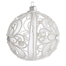 Bola de Navidad transparente y blanca 100 mm