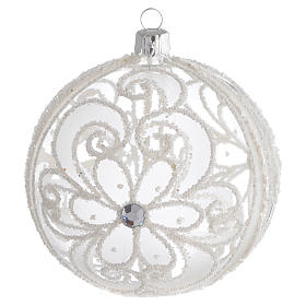 Christmas Bauble transparent and white 10cm