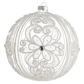 Christmas Bauble transparent and white 15cm