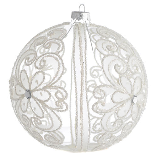 Christmas Bauble transparent and white 15cm 2