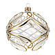 Bola de Navidad transparente decoraciones doradas y blancas 100 mm s2