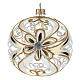 Christmas Bauble gold and white, transparent 10cm s1