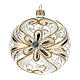 Christmas Bauble gold and white, transparent 10cm s3