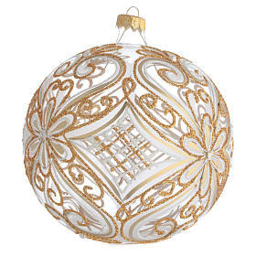 Tannenbaum Kugel Glas weiss und gold Dekorationen 150mm