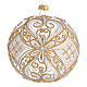 Bola de Navidad transparente decoraciones doradas y blancas 150 mm s1