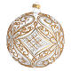 Bola de Navidad transparente decoraciones doradas y blancas 150 mm s2