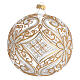 Bola de Navidad transparente decoraciones doradas y blancas 150 mm s3