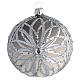 Bombka bożonarodzeniowa dekoracje srebrne z brokatem 100mm s1