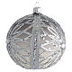 Bombka bożonarodzeniowa dekoracje srebrne z brokatem 100mm s2