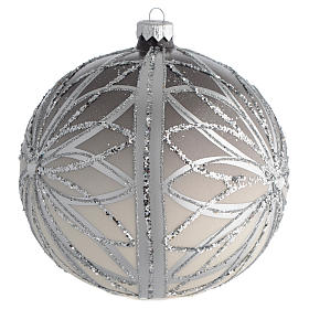 Tannenbaum Kugel grauen Glas mit silberen Dekorationen 150mm