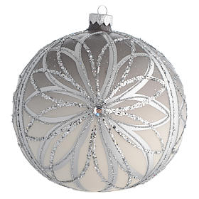 Christmas Bauble glittery silver 15cm
