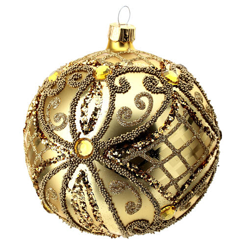 Christmas Bauble gold, matte base 10cm 8