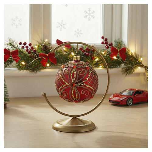 Christmas Bauble gold, matte base 10cm 2