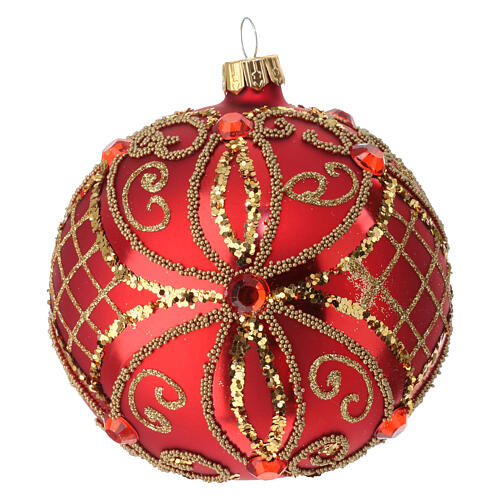 Bola para Natal vermelha base opaca 100 mm 4