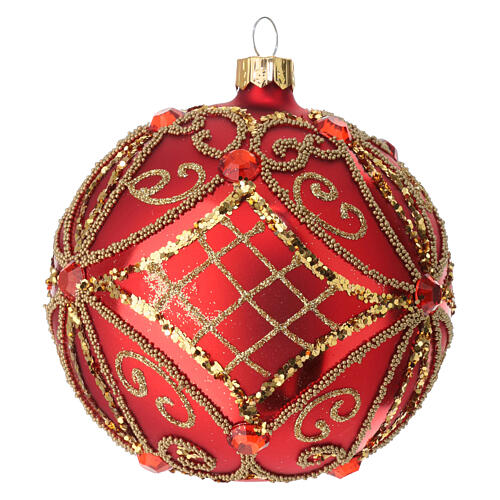 Bola para Natal vermelha base opaca 100 mm 5