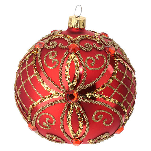 Christmas Bauble gold, matte base 10cm 3