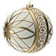 Bola de Navidad blanco crema, decoraciones oro y plata 150 mm s2