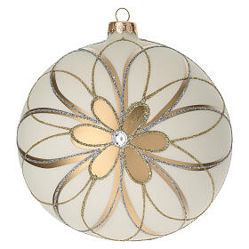 Palla addobbo Natale Panna oro argento 150 mm