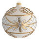 Christmas Bauble cream & gold with silver flowers 15cm s1
