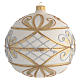 Christmas Bauble cream & gold with silver flowers 15cm s2