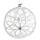 Christmas Bauble transparent and white flower 10cm s1