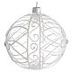 Christmas Bauble transparent and white flower 10cm s2
