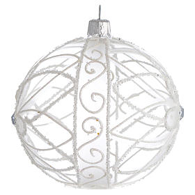 Bola de Natal transparente flor branca 100 mm
