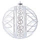 Christmas Bauble transparent and white flower 15cm s2