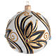 Christmas Bauble shiny black and gold 10cm s1