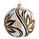 Christmas Bauble shiny black and gold 10cm s2