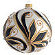 Christmas Bauble shiny black and gold 15cm s1