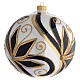 Christmas Bauble shiny black and gold 15cm s2