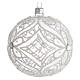 Bola adorno de Natal branco opaco e transparente 100 mm s2