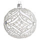 Christmas Bauble matte white and transparent 10cm s2
