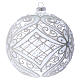 Boule pour Noël décor blanc mat et transparent 150 mm s2
