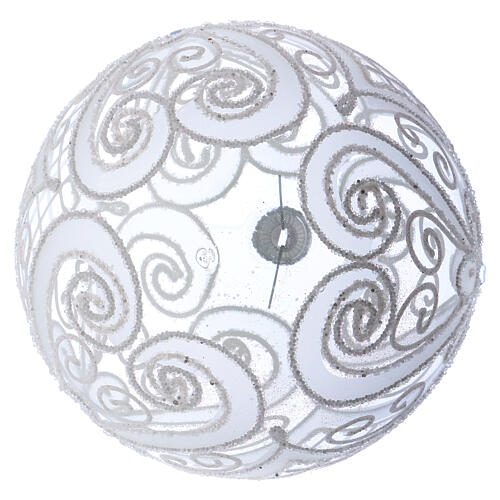 Bola adorno Natal branco opaco e transparente 150 mm 4