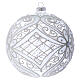 Bola adorno Natal branco opaco e transparente 150 mm s3