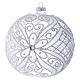 Christmas Bauble matte white and transparent 15cm s1