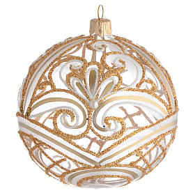 Christmas Bauble transparent and gold 10cm