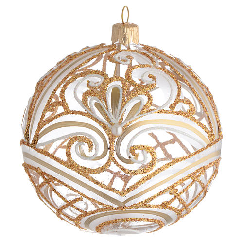 Christmas Bauble transparent and gold 10cm 1
