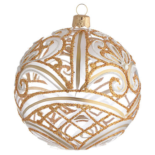 Christmas Bauble transparent and gold 10cm 2
