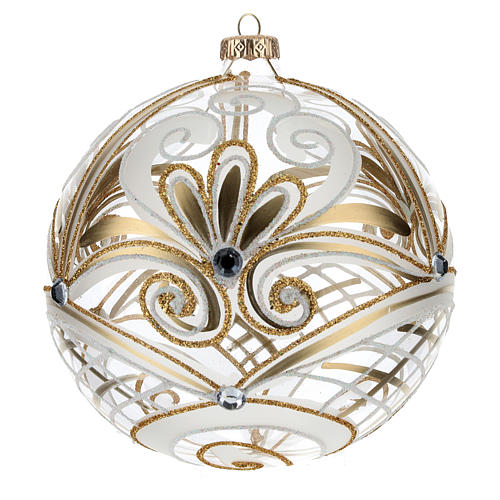 Christmas Bauble transparent and gold 15cm 1