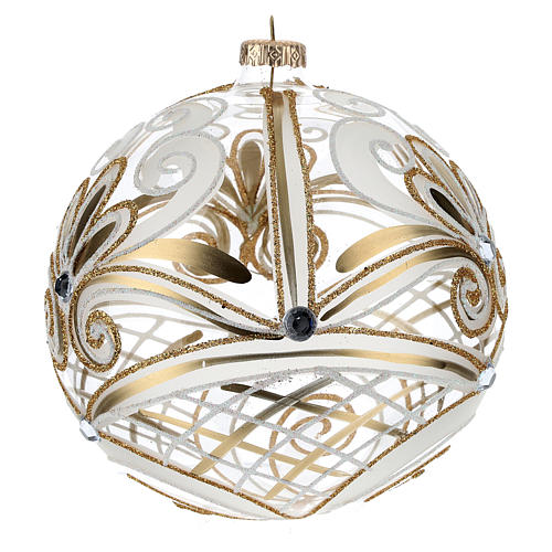 Christmas Bauble transparent and gold 15cm 2