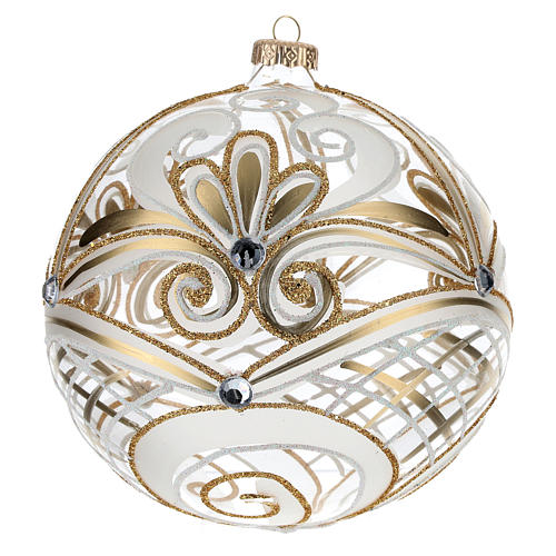 Christmas Bauble transparent and gold 15cm 3