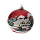 Christmas Bauble red landscape 10cm s3