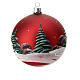 Bola de Navidad roja con paisaje 100 mm s8