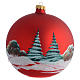 Bola de Navidad roja con paisaje 150 mm s2
