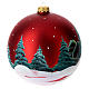 Bola de Navidad roja con paisaje 150 mm s6